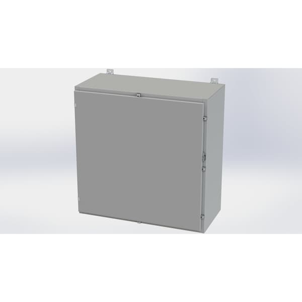 Clamps with Padlock Hasp Electrical Enclosures, 36 in H, 16 in D, 36 in W, NEMA 4, Carbon Steel